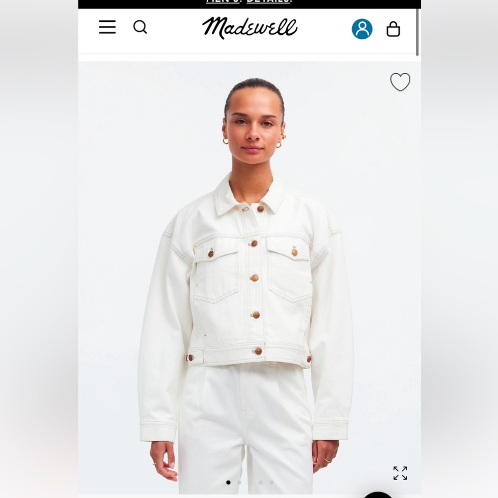 Madewell white denim jacket